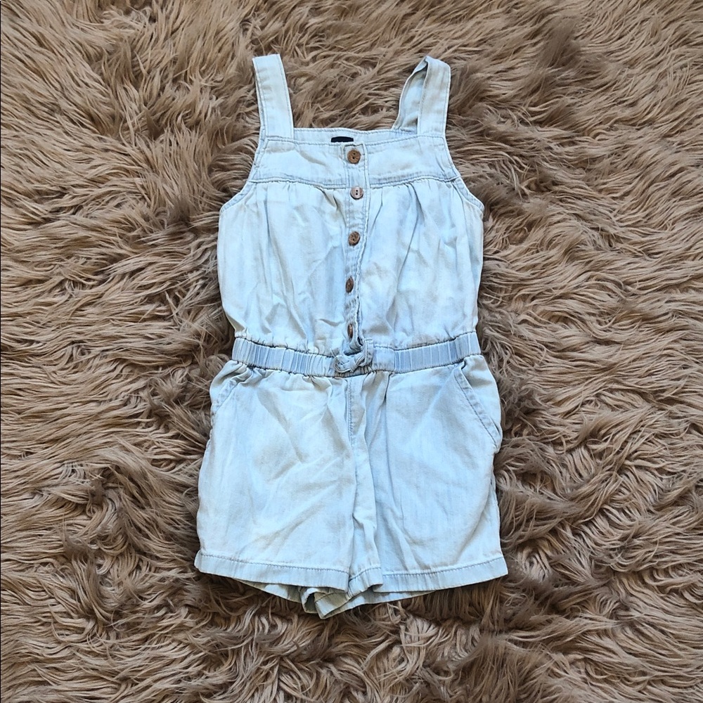 GAP Light Blue Kids Denim Romper